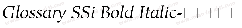 Glossary SSi Bold Italic字体转换